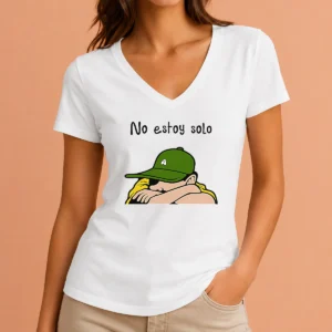 Good Awesome No Estoy Solo Charlie Brown Snoopy And Peanuts Gang Hug V-Neck Shirt