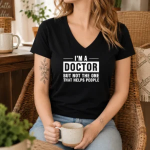 Good I'M A Doctor But Not The One That Helps People V-Neck Shirt
