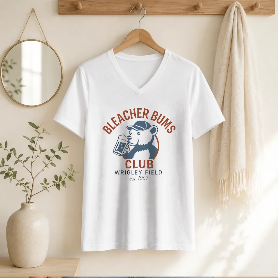 funny-bleacher-bums-club-wrigley-field-est-1967-v-neck-shirt Funny Bleacher Bums Club Wrigley Field Est 1967 V-Neck Shirt