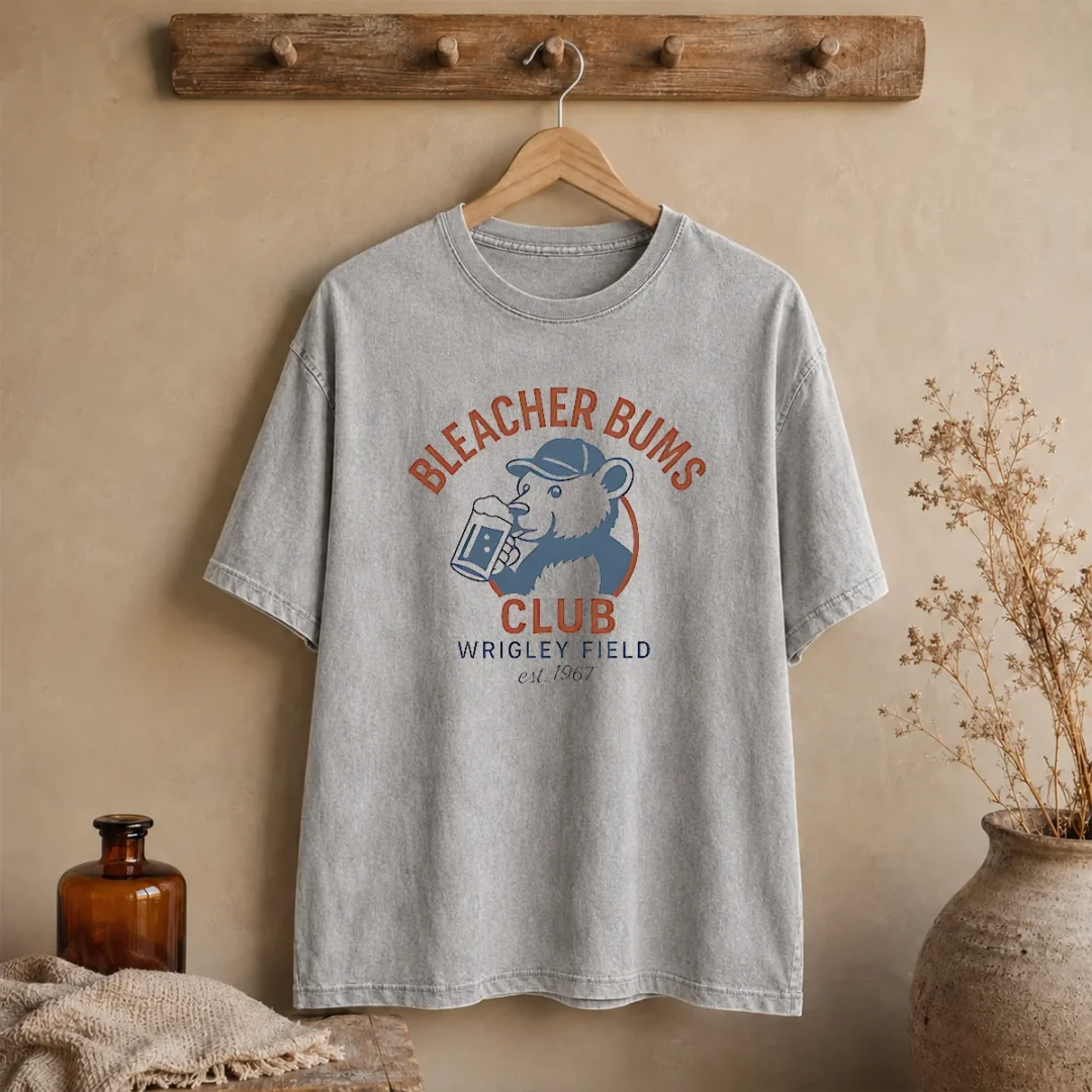 funny-bleacher-bums-club-wrigley-field-est-1967-washed-t-shirt Funny Bleacher Bums Club Wrigley Field Est 1967 Washed T-Shirt