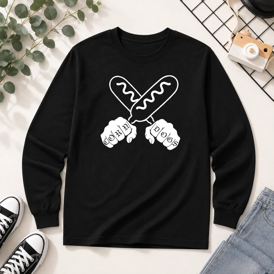 funny-corndog-knuckles-hotdog-long-sleeve-shirt Funny Corndog Knuckles Hotdog Long Sleeve Shirt