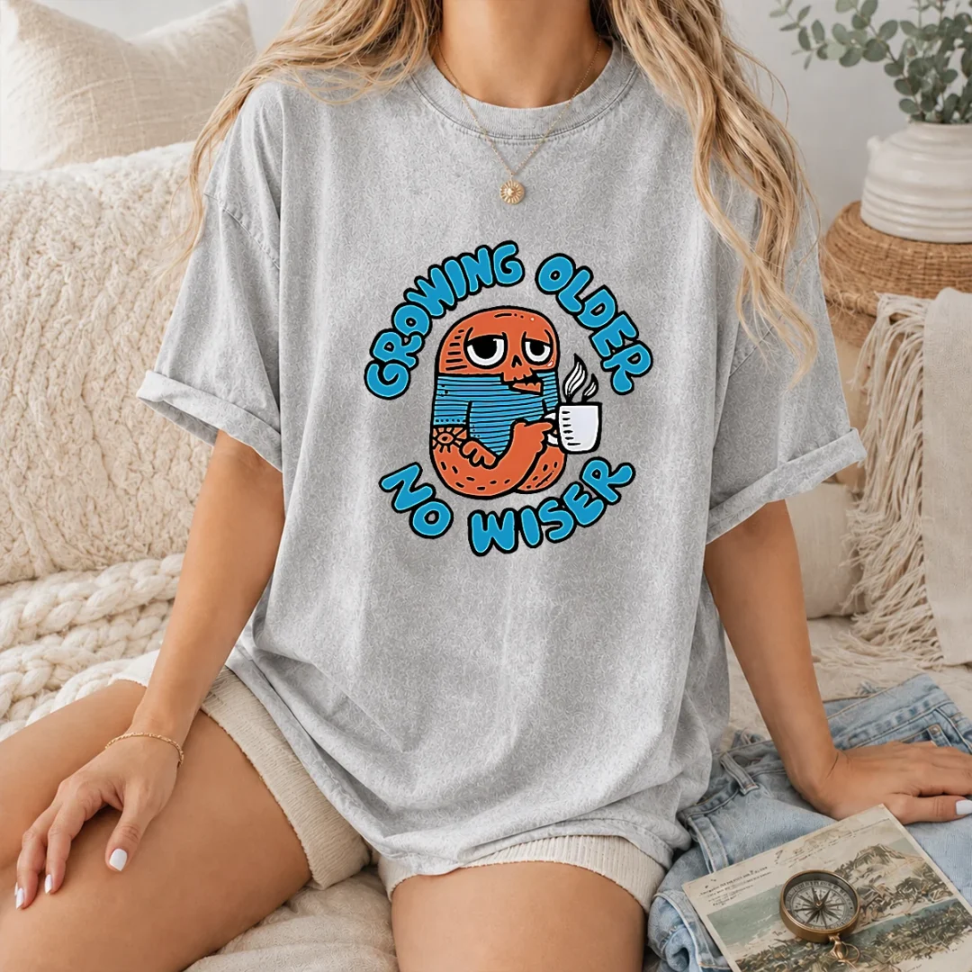funny-growing-older-no-wiser-aging-coffee-lover-washed-t-shirt Funny Growing Older No Wiser Aging Coffee Lover Washed T-Shirt