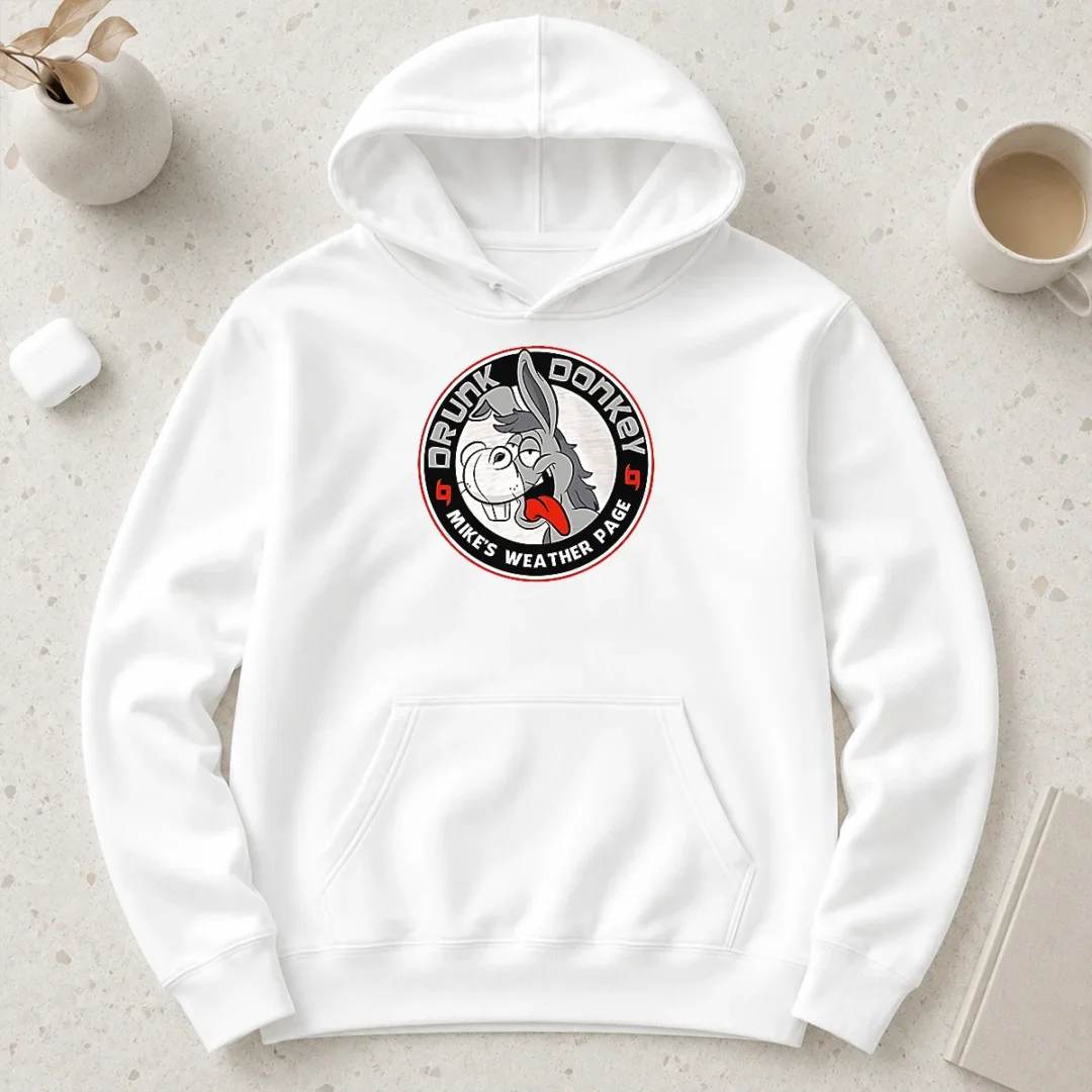funny-happy-good-drunk-donkey-mike-s-weather-page-hoodie Funny Happy Good Drunk Donkey Mike'S Weather Page Hoodie