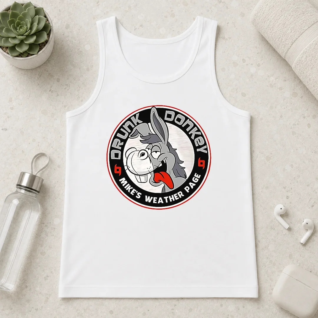 funny-happy-good-drunk-donkey-mike-s-weather-page-tank-top Funny Happy Good Drunk Donkey Mike'S Weather Page Tank Top