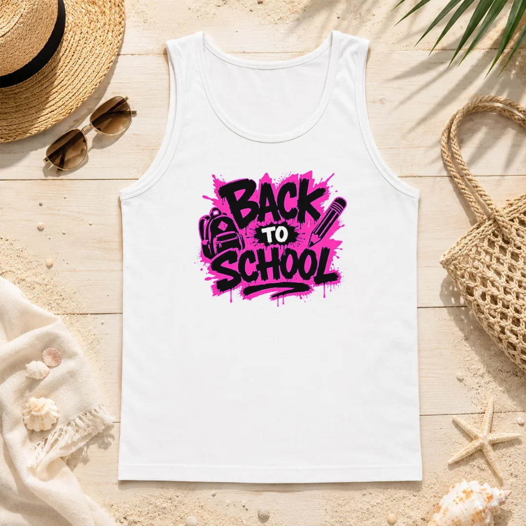 Funny Hot Cute Cartoon Back To School Apple Pencil Stars Tank Top Funny Hot Cute Cartoon Back To School Apple Pencil Stars Tank Top