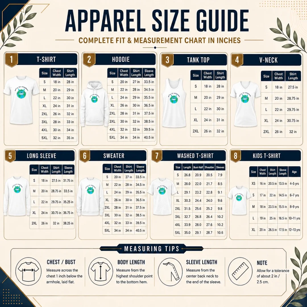 Funny Hot Neighbors From Woot! Size Chart Size chart for Funny Hot Neighbors From Woot! with measurements in inches and cm to help choose the right fit