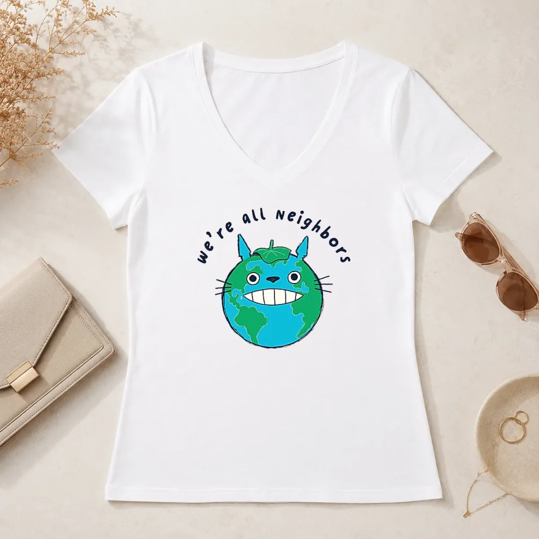 Funny Hot Neighbors From Woot! V Neck Shirt Funny Hot Neighbors From Woot! V-Neck Shirt