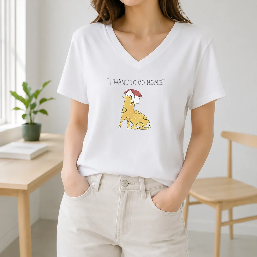 Funny I Want To Go Home V Neck Shirt Funny I Want To Go Home V-Neck Shirt