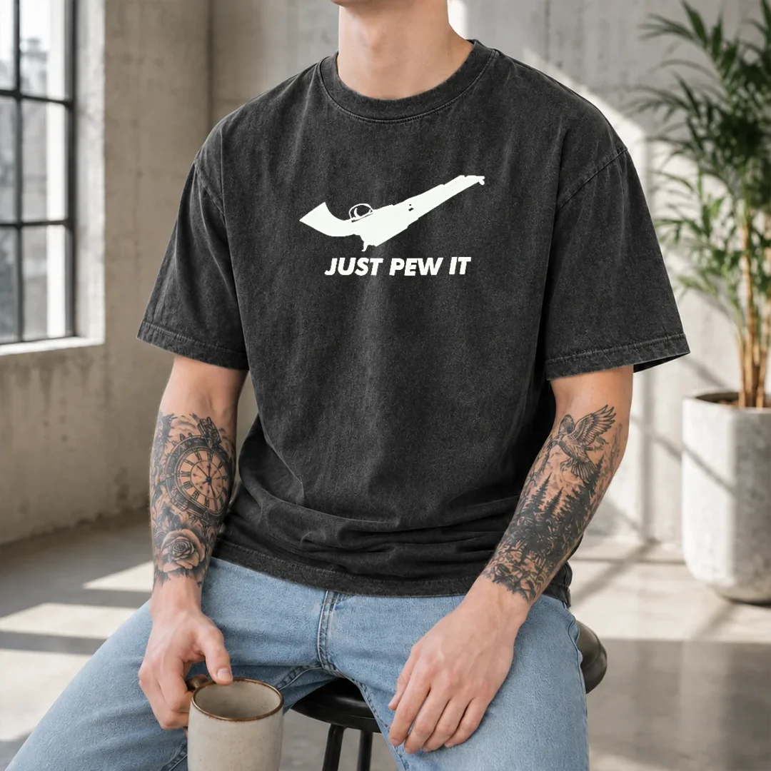 funny-just-pew-it-gun-firearm-pistol-shooting-washed-t-shirt Funny Just Pew It Gun Firearm Pistol Shooting Washed T-Shirt