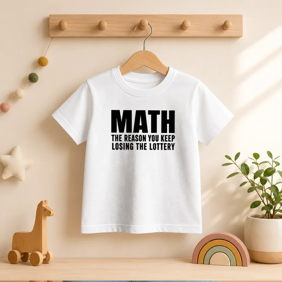 funny-math-the-reason-you-keep-losing-the-lottery-kids-t-shirt Funny Math The Reason You Keep Losing The Lottery Kids T-Shirt