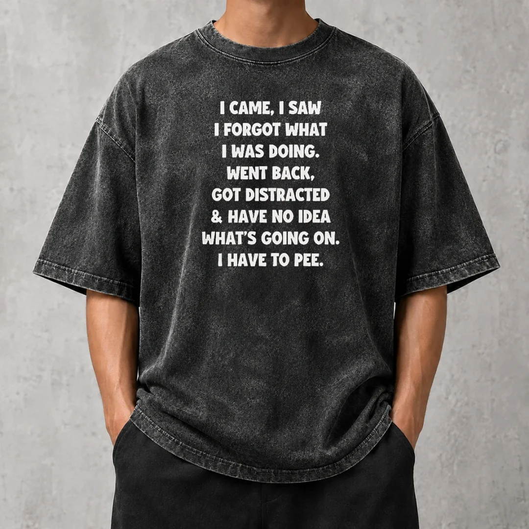 funny-nice-i-came-i-saw-i-forgot-what-i-was-doing-washed-t-shirt Funny Nice I Came I Saw I Forgot What I Was Doing Washed T-Shirt