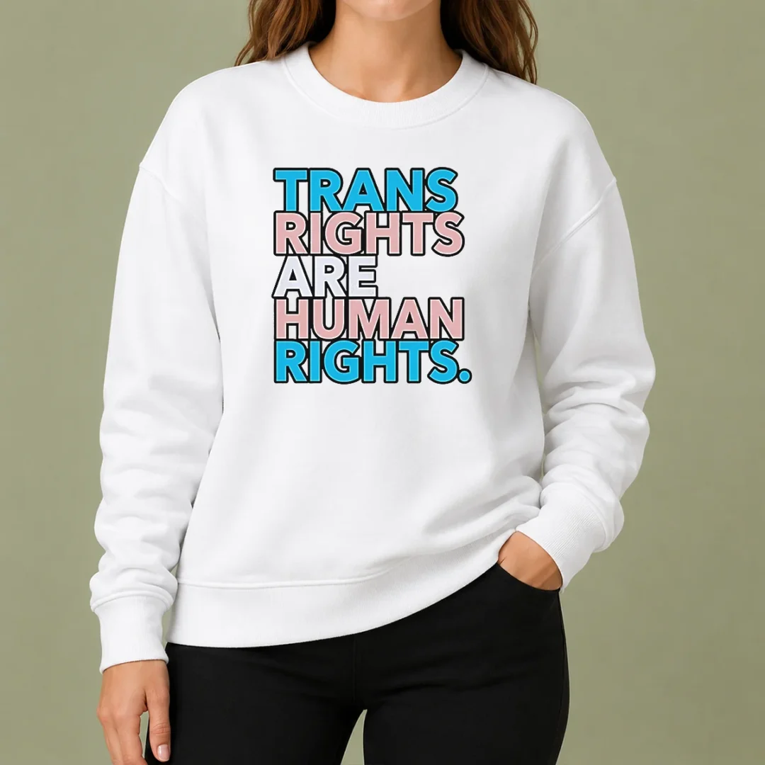 funny-nice-trans-rights-are-human-rights-lgbtq-pride-sweater Funny Nice Trans Rights Are Human Rights LGBTQ Pride Sweater