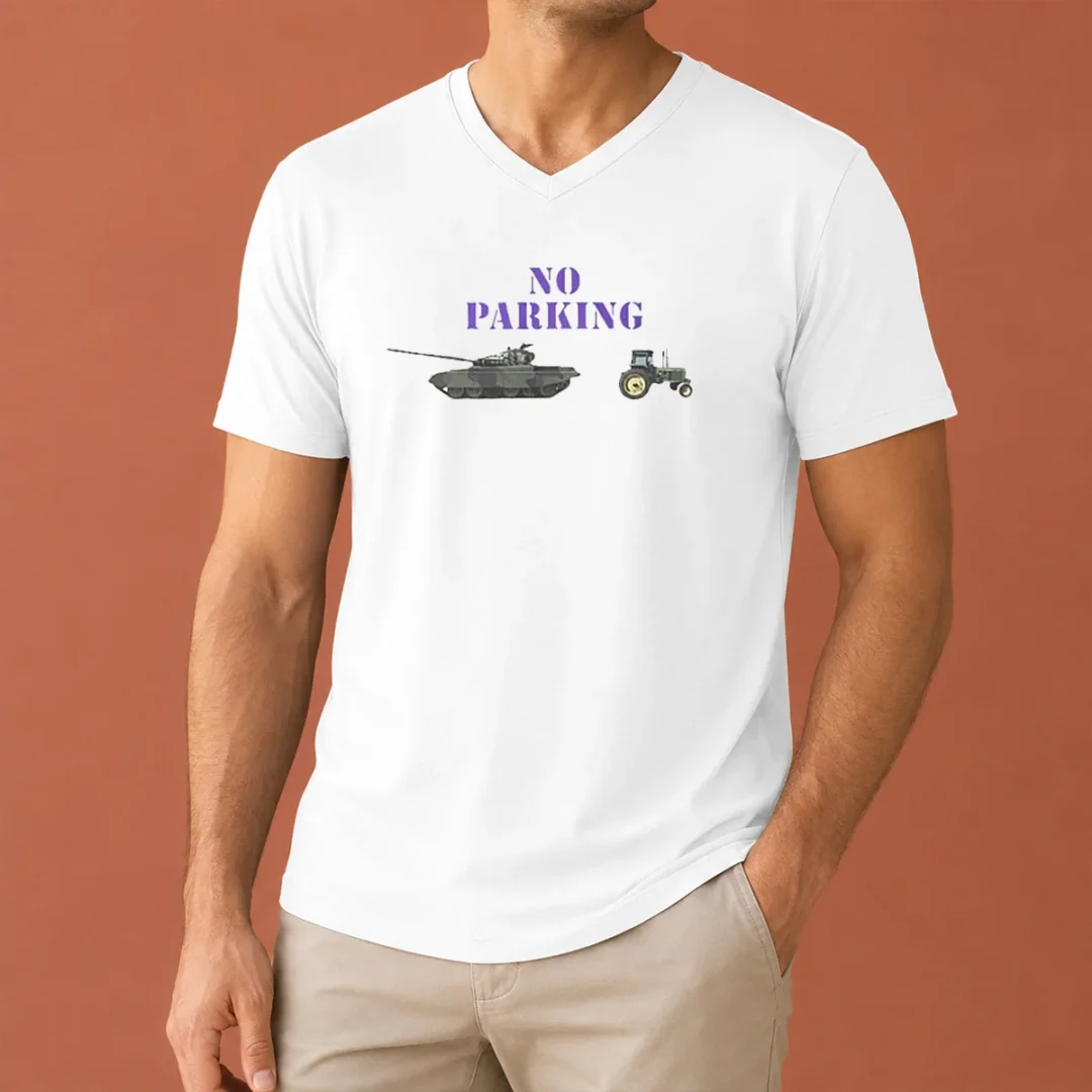 funny-no-parking-for-russian-tanks-meme-v-neck-shirt Funny No Parking For Russian Tanks Meme V-Neck Shirt