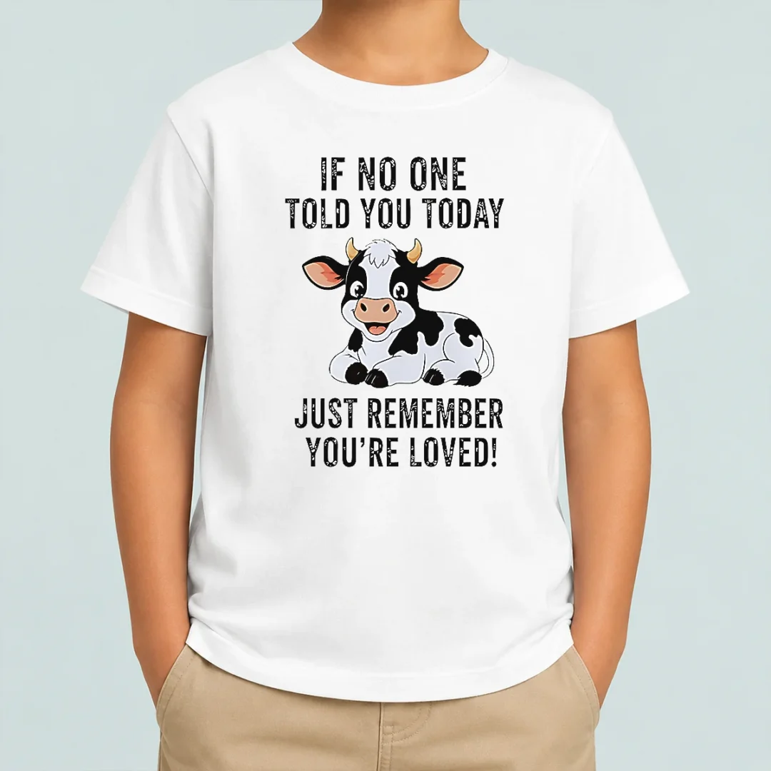 funny-official-cow-if-no-one-told-you-today-just-remember-you-re-loved-kids-t-shirt Funny Official Cow If No One Told You Today Just Remember You'Re Loved Kids T-Shirt