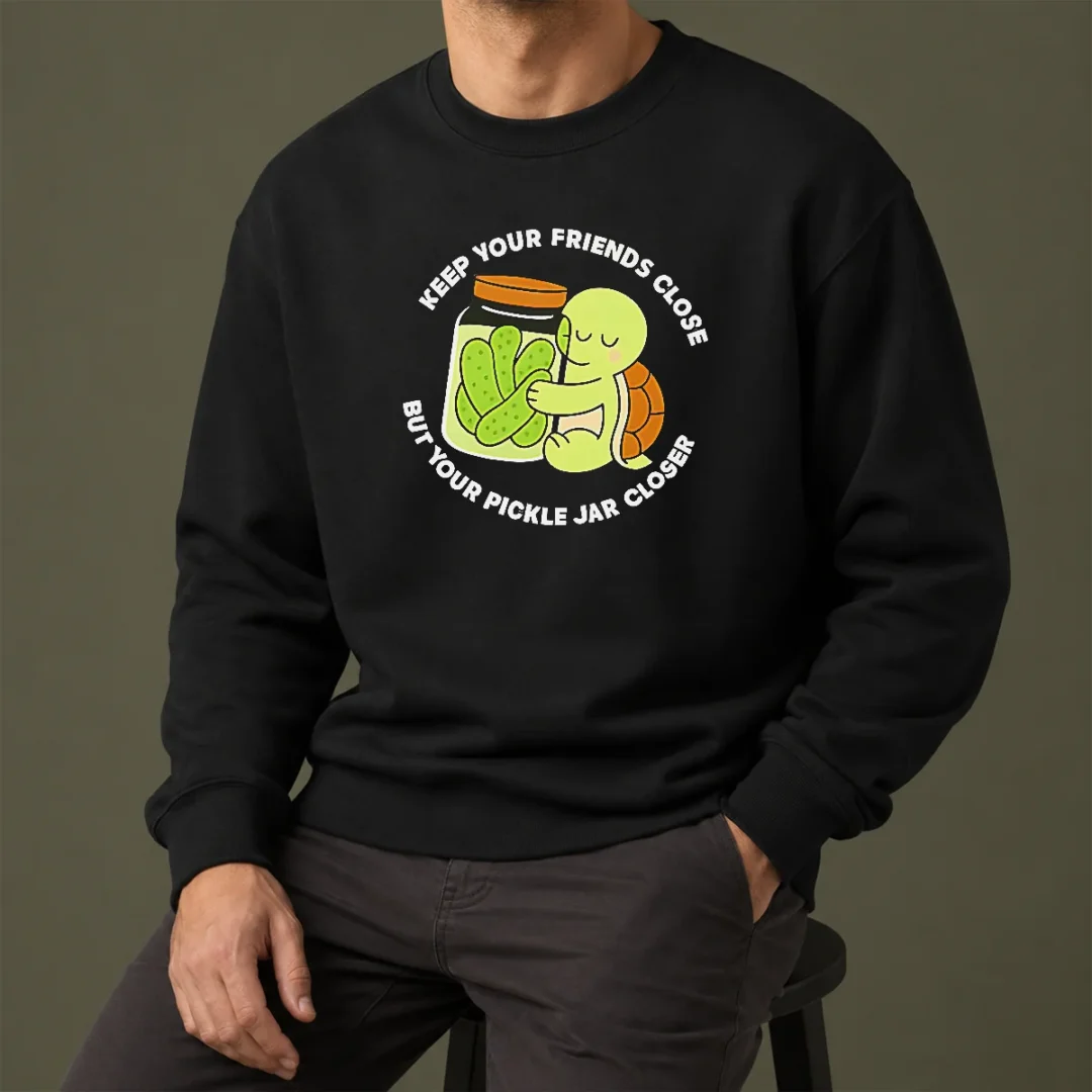 funny-official-cute-turtle-hugging-pickle-jar-keep-your-friends-close-sweater Funny Official Cute Turtle Hugging Pickle Jar Keep Your Friends Close Sweater