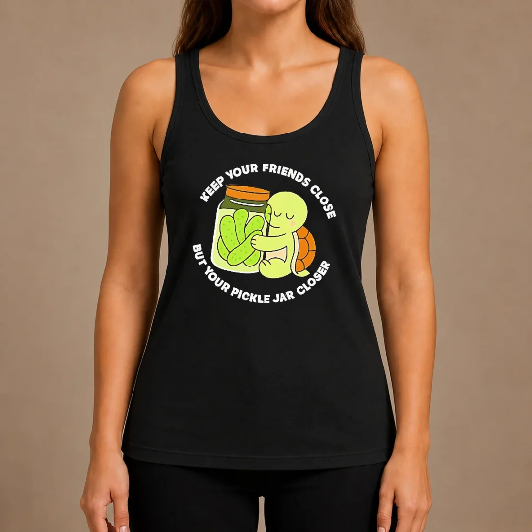 funny-official-cute-turtle-hugging-pickle-jar-keep-your-friends-close-tank-top Funny Official Cute Turtle Hugging Pickle Jar Keep Your Friends Close Shirt - Image 3