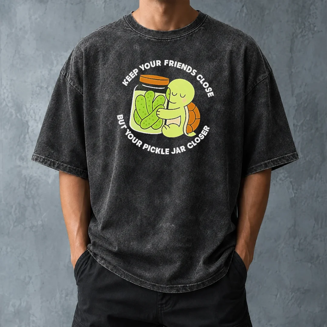 funny-official-cute-turtle-hugging-pickle-jar-keep-your-friends-close-washed-t-shirt-washed-tshirt Funny Official Cute Turtle Hugging Pickle Jar Keep Your Friends Close Washed T-Shirt