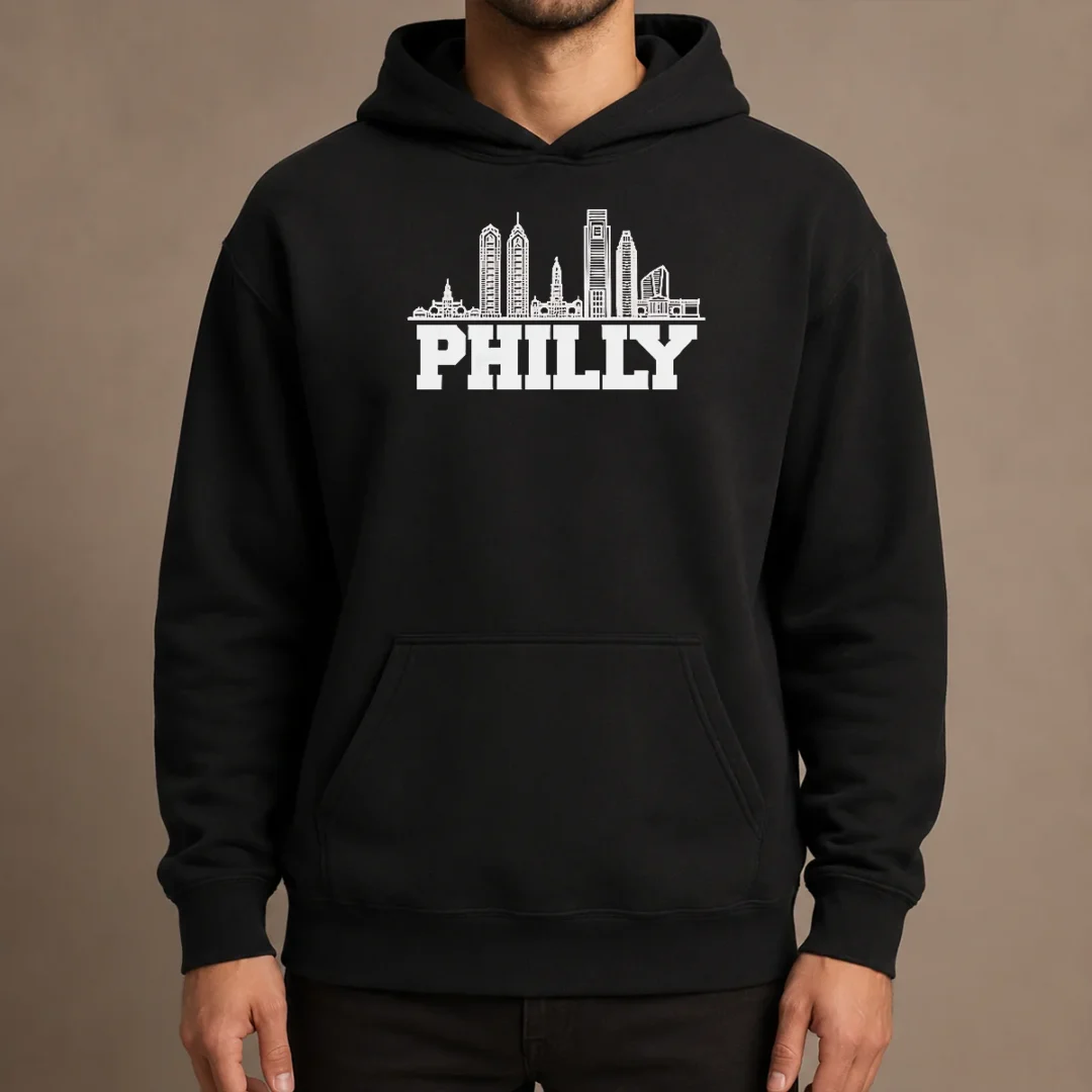 funny-official-philly-skyline-apparel-philadelphia-city-silhouette-hoodie Funny Official Philly Skyline Apparel Philadelphia City Silhouette Hoodie
