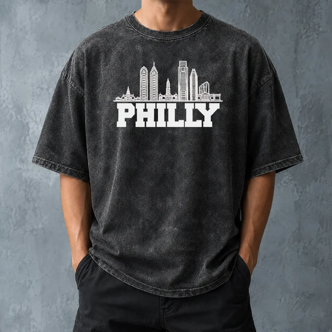 funny-official-philly-skyline-apparel-philadelphia-city-silhouette-washed-t-shirt-washed-tshirt Funny Official Philly Skyline Apparel Philadelphia City Silhouette Washed T-Shirt