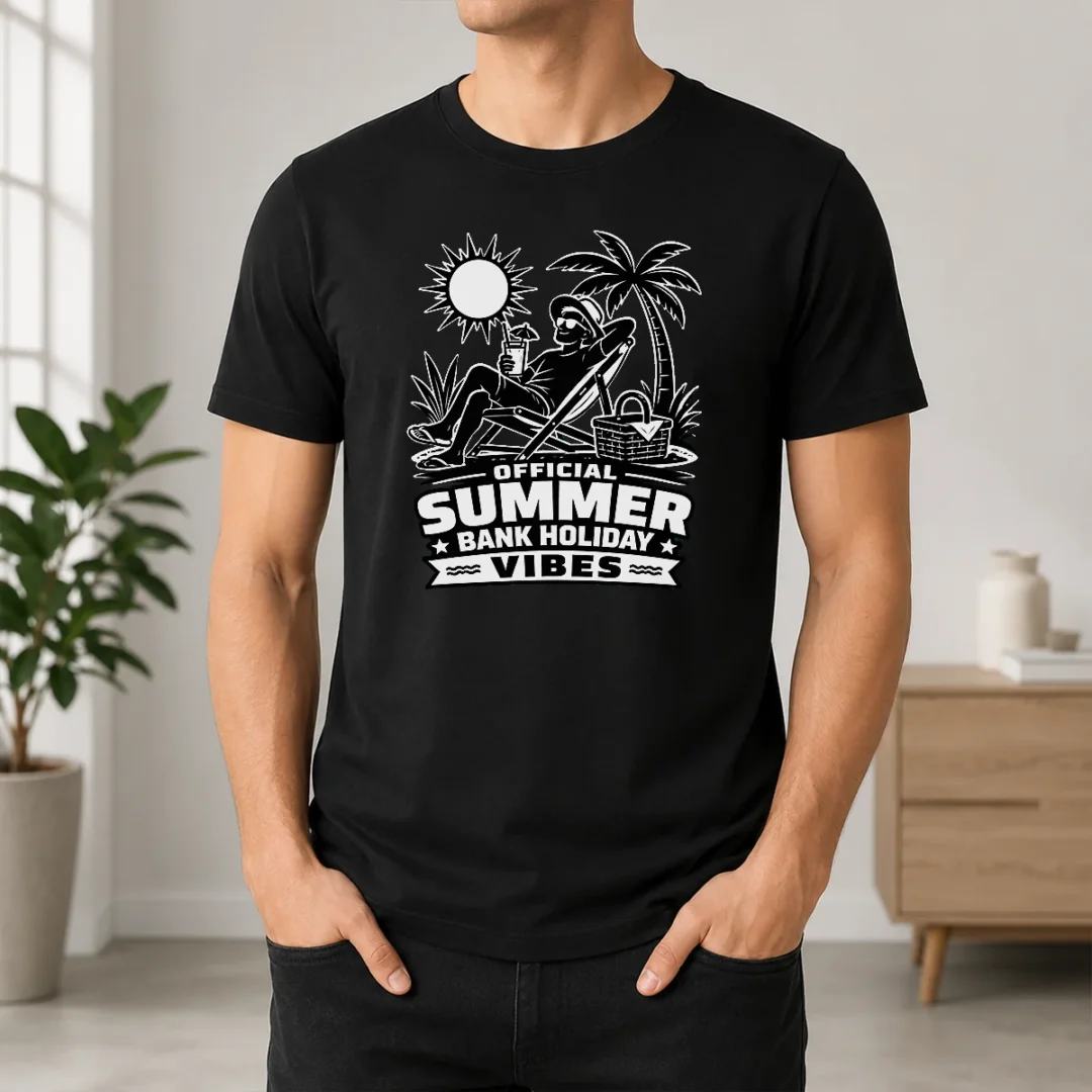 Funny Original Summer Bank Holiday Vibes Silhouette t shirt Funny Original Summer Bank Holiday Vibes Silhouette