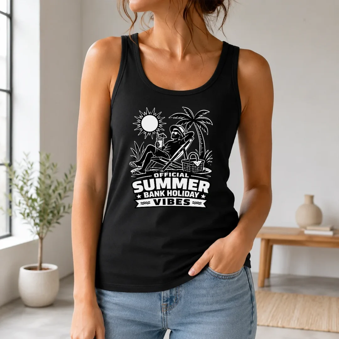 Funny Original Summer Bank Holiday Vibes Silhouette Tank Top Funny Original Summer Bank Holiday Vibes Silhouette Tank Top