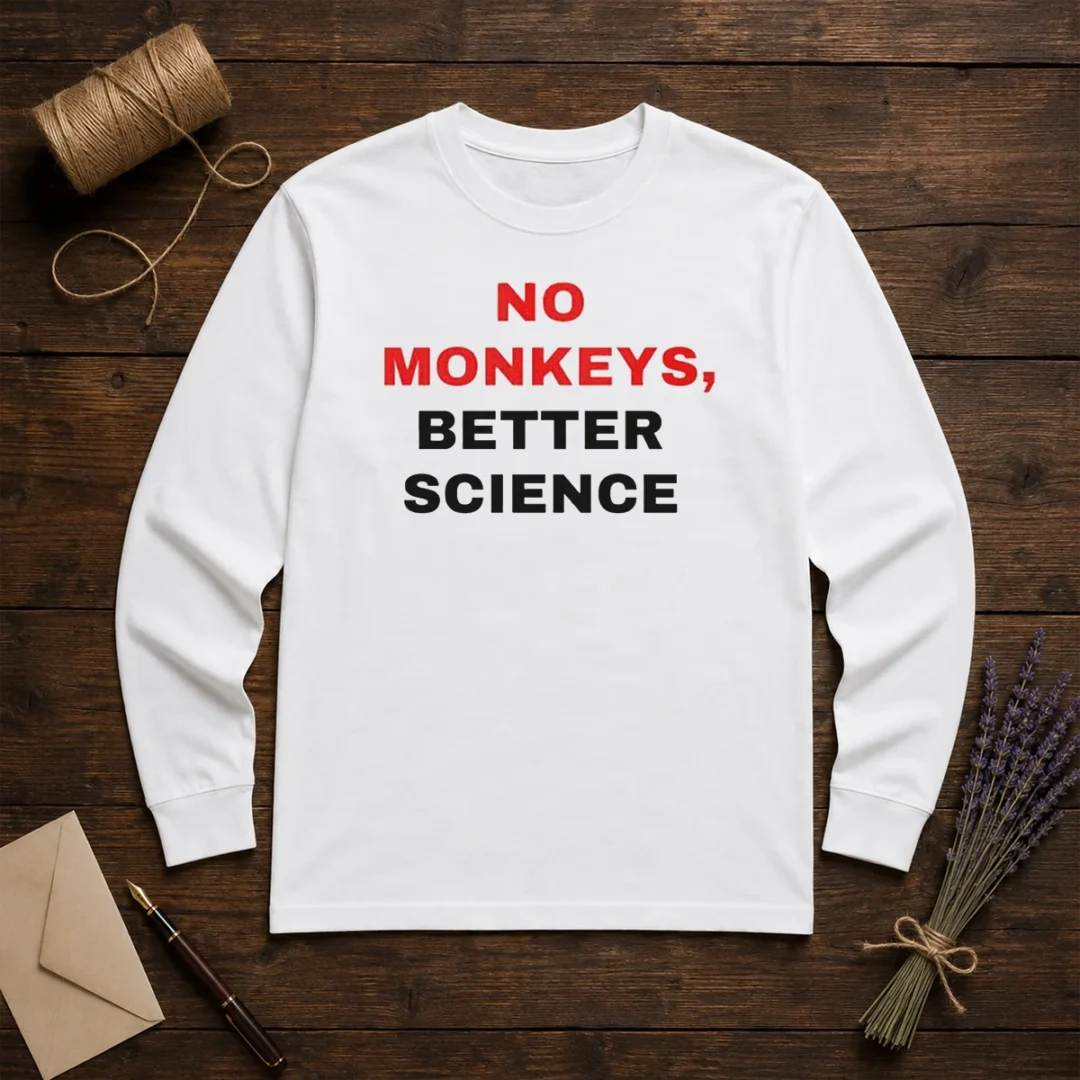 funny-peta-no-monkeys-better-science-long-sleeve-shirt Funny Peta No Monkeys Better Science Long Sleeve Shirt