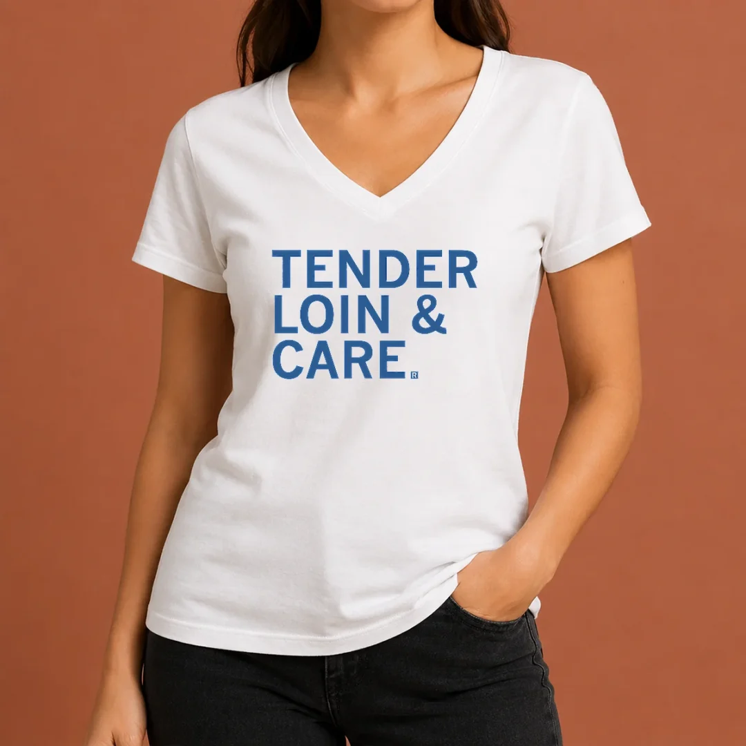Funny Premium Tender Loin & Care V Neck Shirt Funny Premium Tender Loin & Care V-Neck Shirt