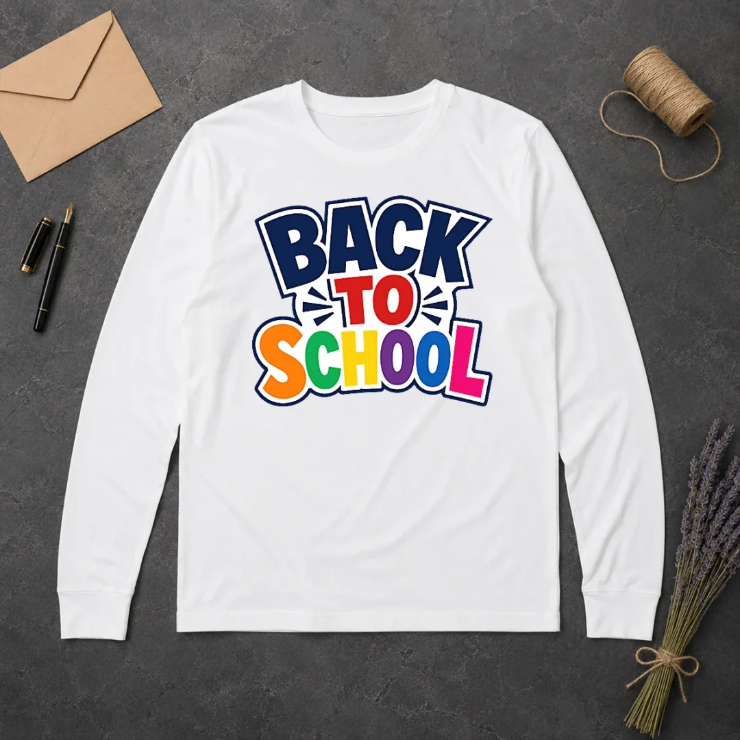 Funny Pretty Retro Distressed Back To School Typography Long Sleeve Shirt Funny Pretty Retro Distressed Back To School Typography Long Sleeve Shirt