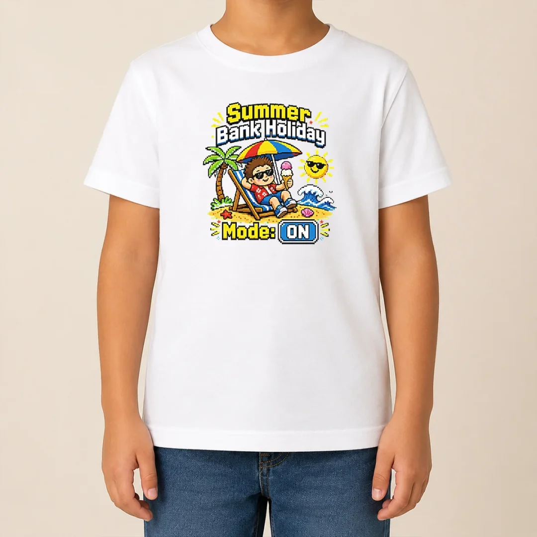 Funny Top Summer Bank Holiday Pixel Chillout Kids T Shirt Funny Top Summer Bank Holiday Pixel Chillout Kids T-Shirt