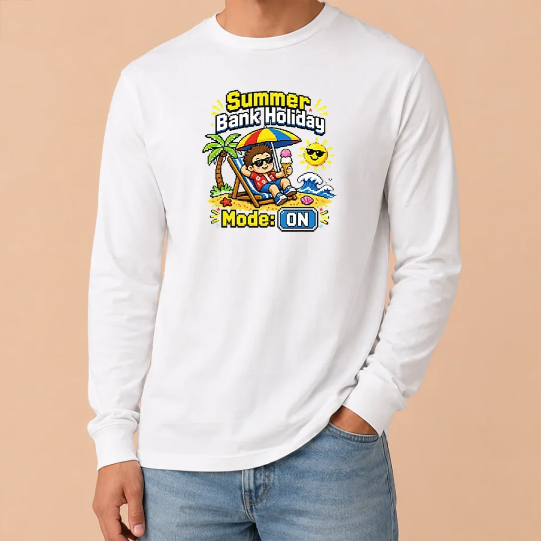 Funny Top Summer Bank Holiday Pixel Chillout Long Sleeve Shirt Funny Top Summer Bank Holiday Pixel Chillout Long Sleeve Shirt