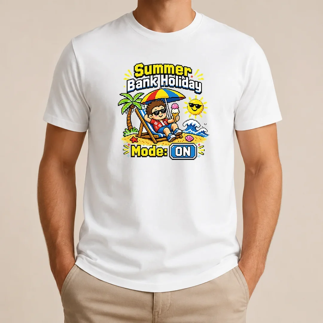 Funny Top Summer Bank Holiday Pixel Chillout t shirt Funny Top Summer Bank Holiday Pixel Chillout
