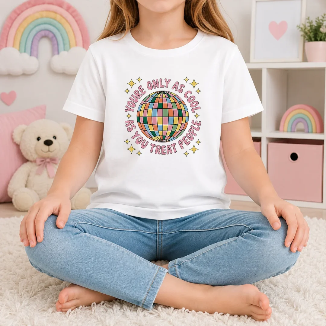 funny-you-re-only-as-cool-as-you-treat-people-retro-disco-ball-kids-t-shirt Funny You'Re Only As Cool As You Treat People Retro Disco Ball Kids T-Shirt