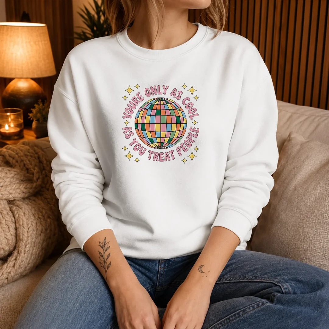 funny-you-re-only-as-cool-as-you-treat-people-retro-disco-ball-sweater Funny You'Re Only As Cool As You Treat People Retro Disco Ball Sweater