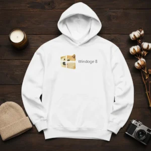Pretty Windoge 8 Doge Windows Logo Hoodie in black, featuring colorful Doge Windows logo on front