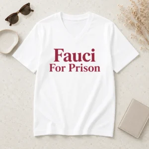 Nice Premium Fauci For Prison Political Protest Government Accountability V-Neck Shirt