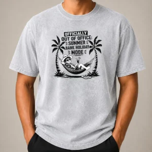 Original Pretty Summer Bank Holiday Stencil For Relaxed Vibes Washed T-Shirt