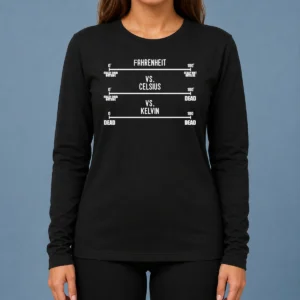 Hot Official Fahrenheit Celsius Kelvin Temperature Geek Long Sleeve Shirt
