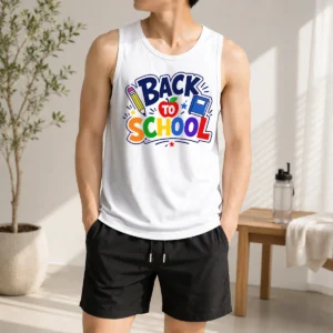 Awesome Distressed Grunge Back To School Red Blue Tank Top