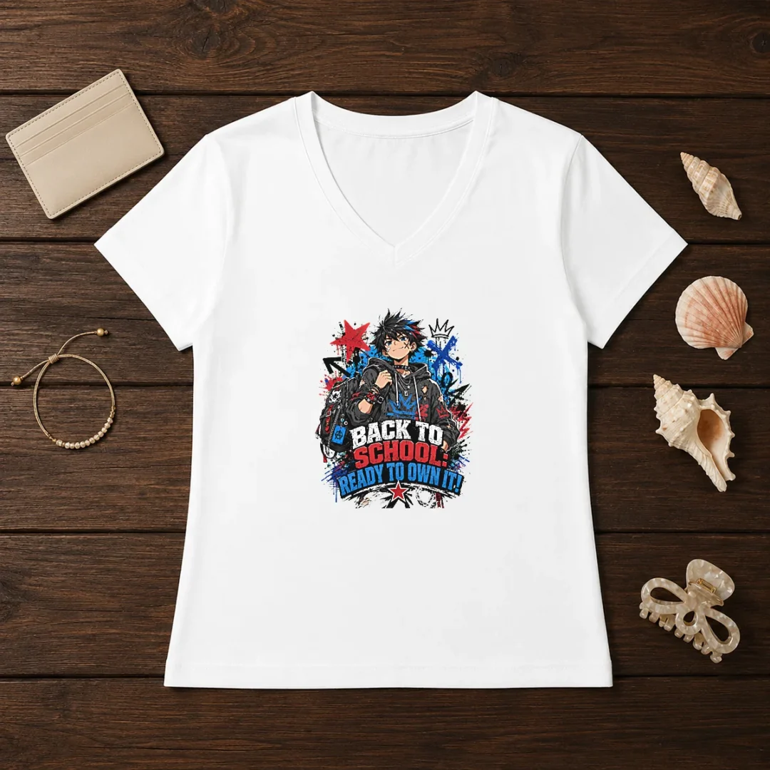 good-back-to-school-pride-anime-streetwear-v-neck-shirt Good Back To School Pride Anime Streetwear V Neck Shirt in vibrant colors, featuring anime-inspired graphics and a comfortable fit