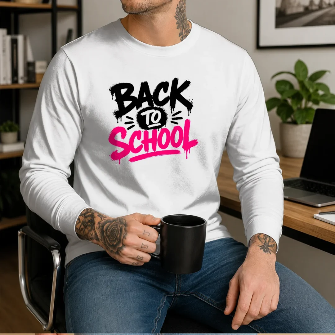 good-brush-script-back-to-school-yellow-outline-long-sleeve-shirt Good Brush Script Back To School Yellow Outline Long Sleeve Shirt