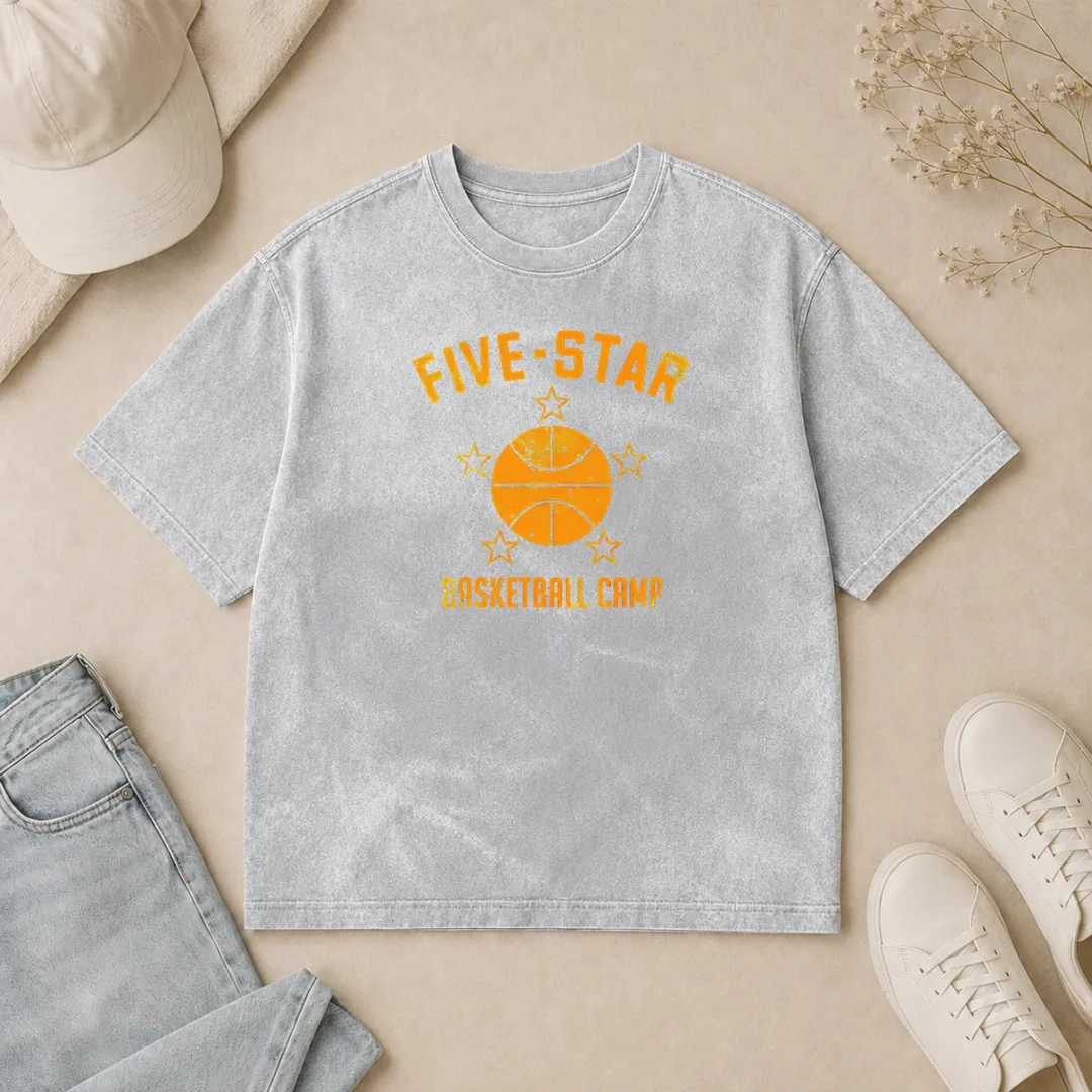 Good Distressed Five Star Basketball Camp Youth Sports Washed T Shirt Good Distressed Five Star Basketball Camp Youth Sports Washed T-Shirt