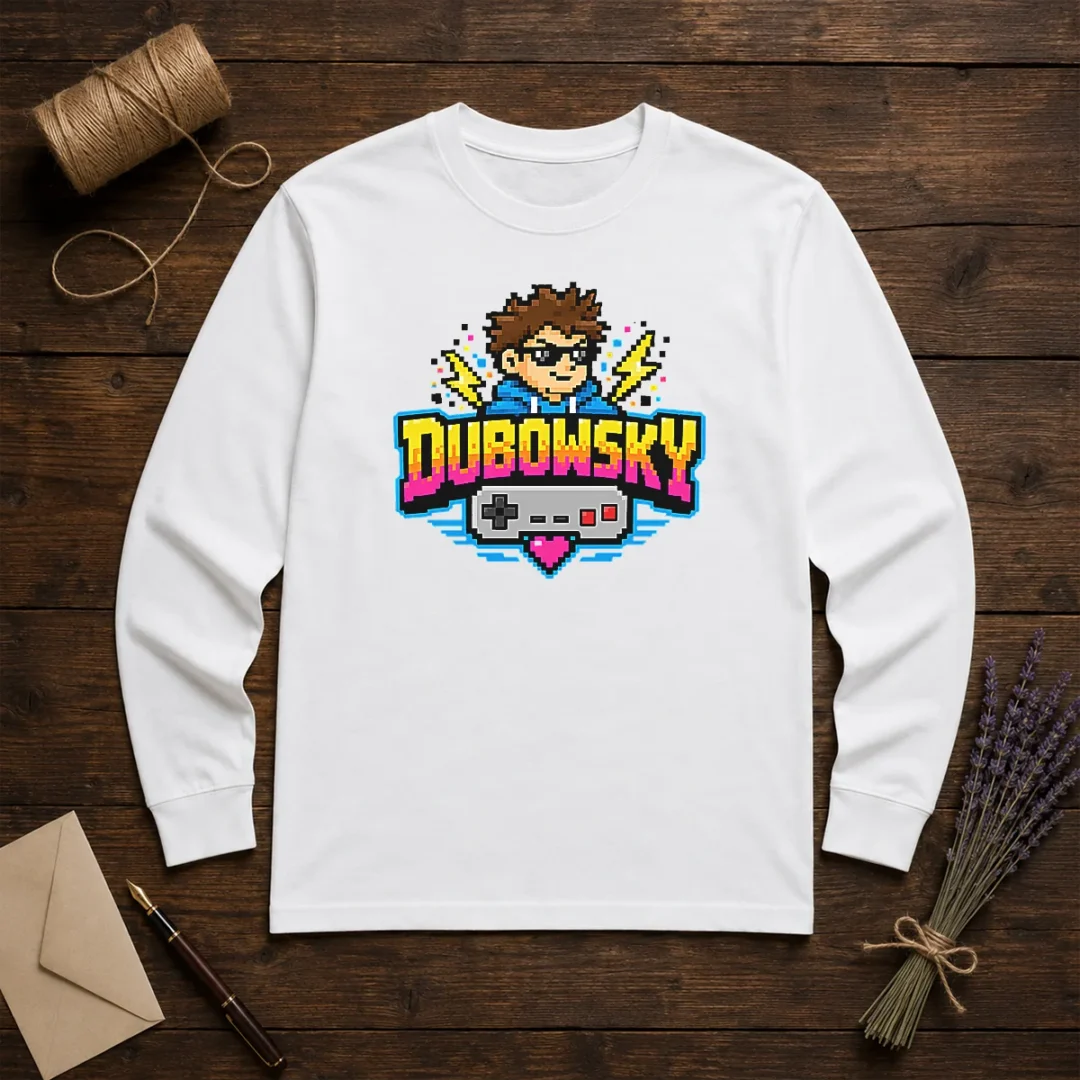 good-dubowsky-pixel-art-gamer-controller-retro-logo-long-sleeve-shirt Good Dubowsky Pixel Art Gamer Controller Retro Logo Long Sleeve Shirt