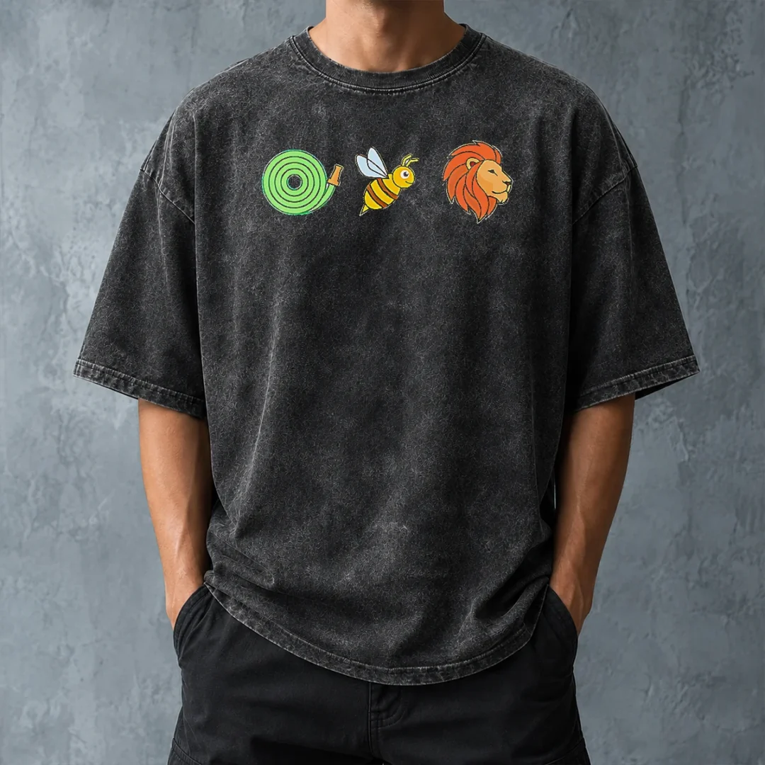good-funny-hose-bee-lion-rebus-wordplay-visual-pun-washed-t-shirt-washed-tshirt Good Funny Hose Bee Lion Rebus Wordplay Visual Pun Washed T-Shirt