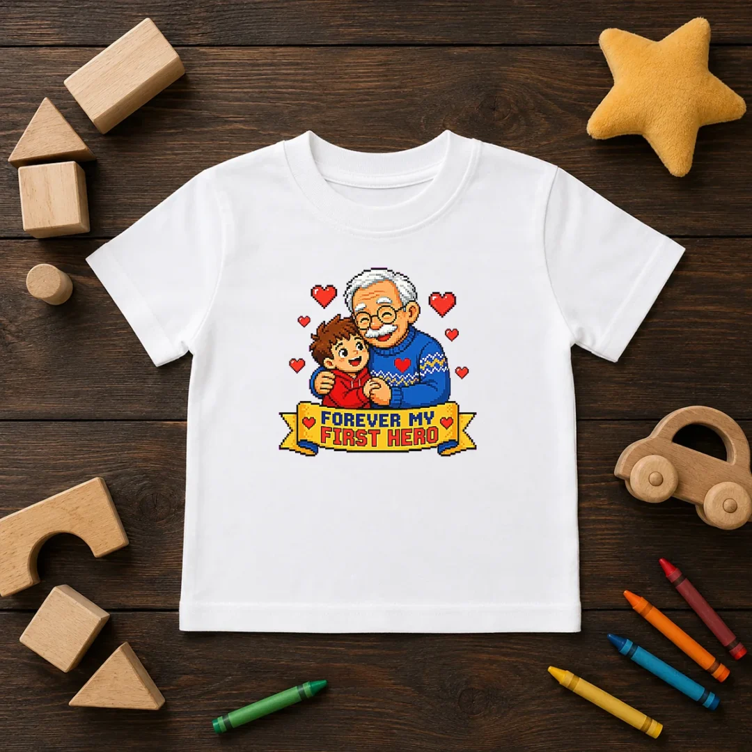 good-grandparents-day-pixel-forever-my-first-hero-kids-t-shirt Good Grandparents Day Pixel Forever My First Hero Kids T-Shirt