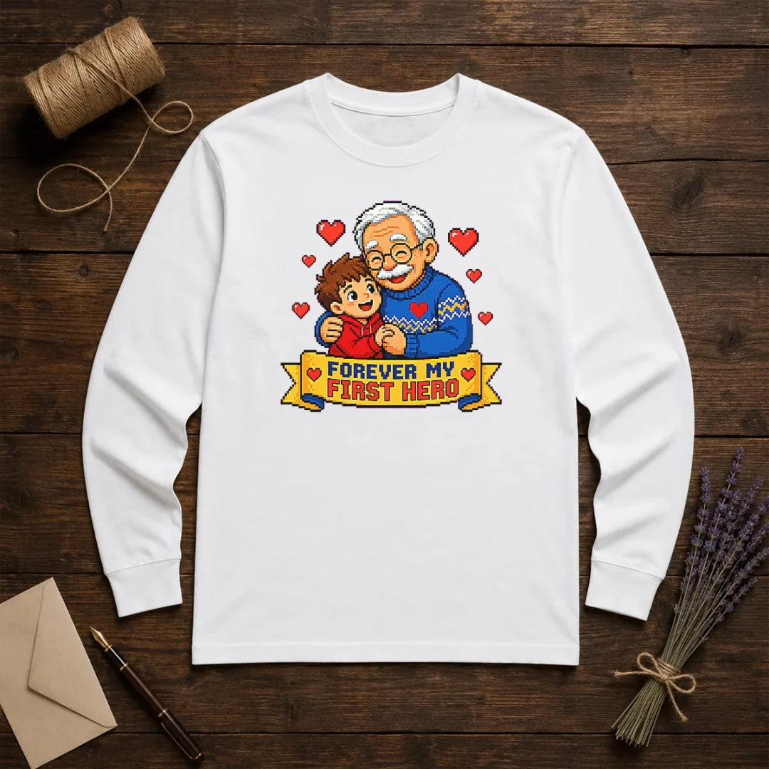 good-grandparents-day-pixel-forever-my-first-hero-long-sleeve-shirt Good Grandparents Day Pixel Forever My First Hero Long Sleeve Shirt