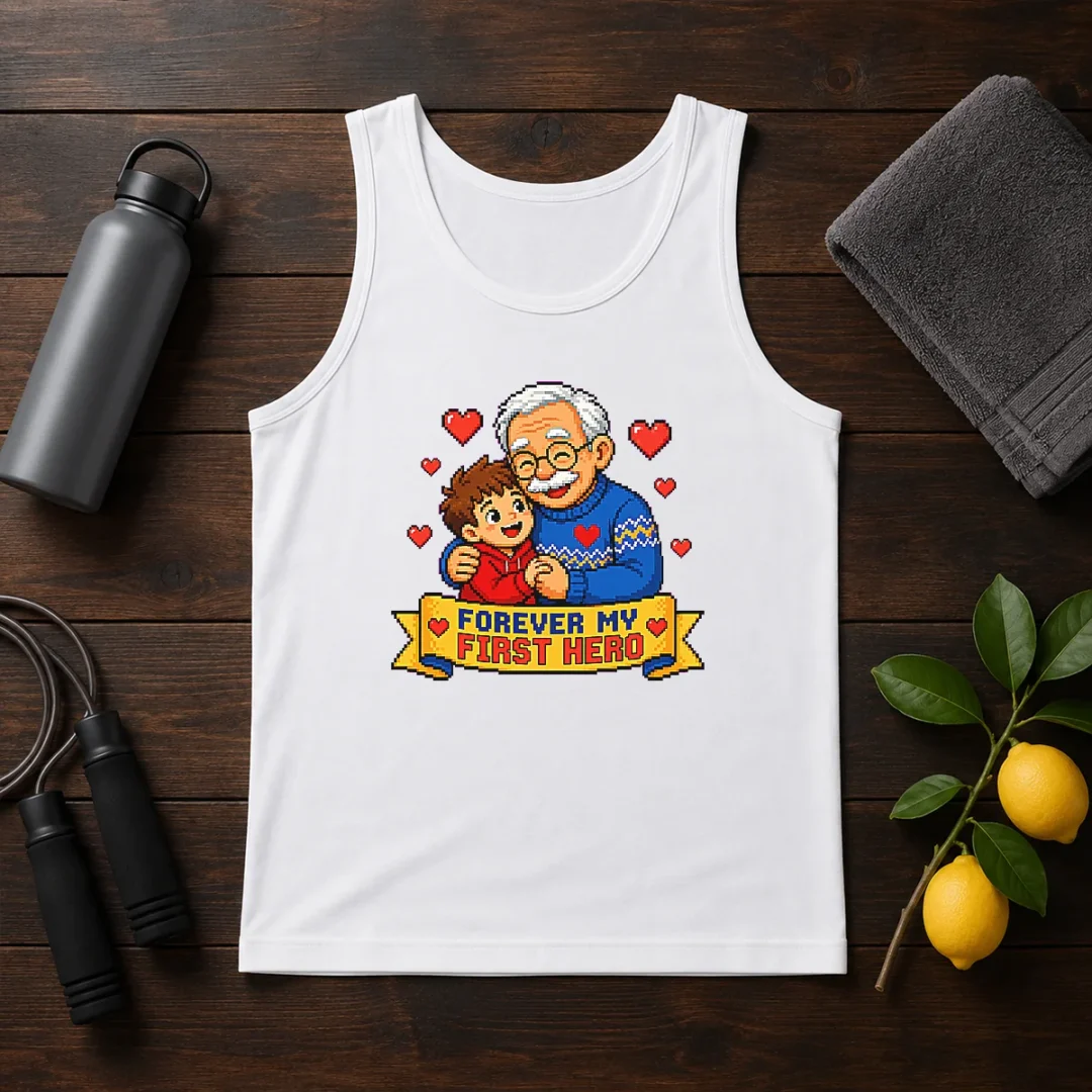 good-grandparents-day-pixel-forever-my-first-hero-tank-top Good Grandparents Day Pixel Forever My First Hero Tank Top