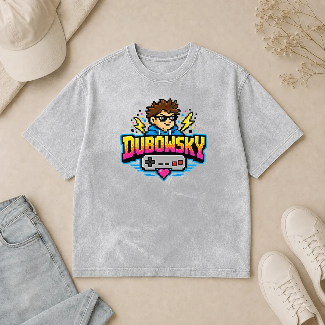 Good Hot Dubowsky Pixel Art Gamer Controller Retro Logo Washed T Shirt Good Hot Dubowsky Pixel Art Gamer Controller Retro Logo Washed T-Shirt