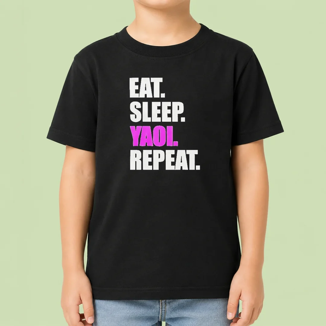 good-hot-eat-sleep-yaoi-repeat-anime-manga-otaku-kids-t-shirt Good Hot Eat Sleep Yaoi Repeat Anime Manga Otaku Kids T-Shirt