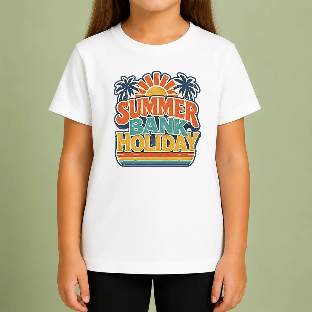 good-hot-vintage-retro-summer-bank-holiday-palm-sunburst-kids-t-shirt Good Hot Vintage Retro Summer Bank Holiday Palm Sunburst Kids T-Shirt