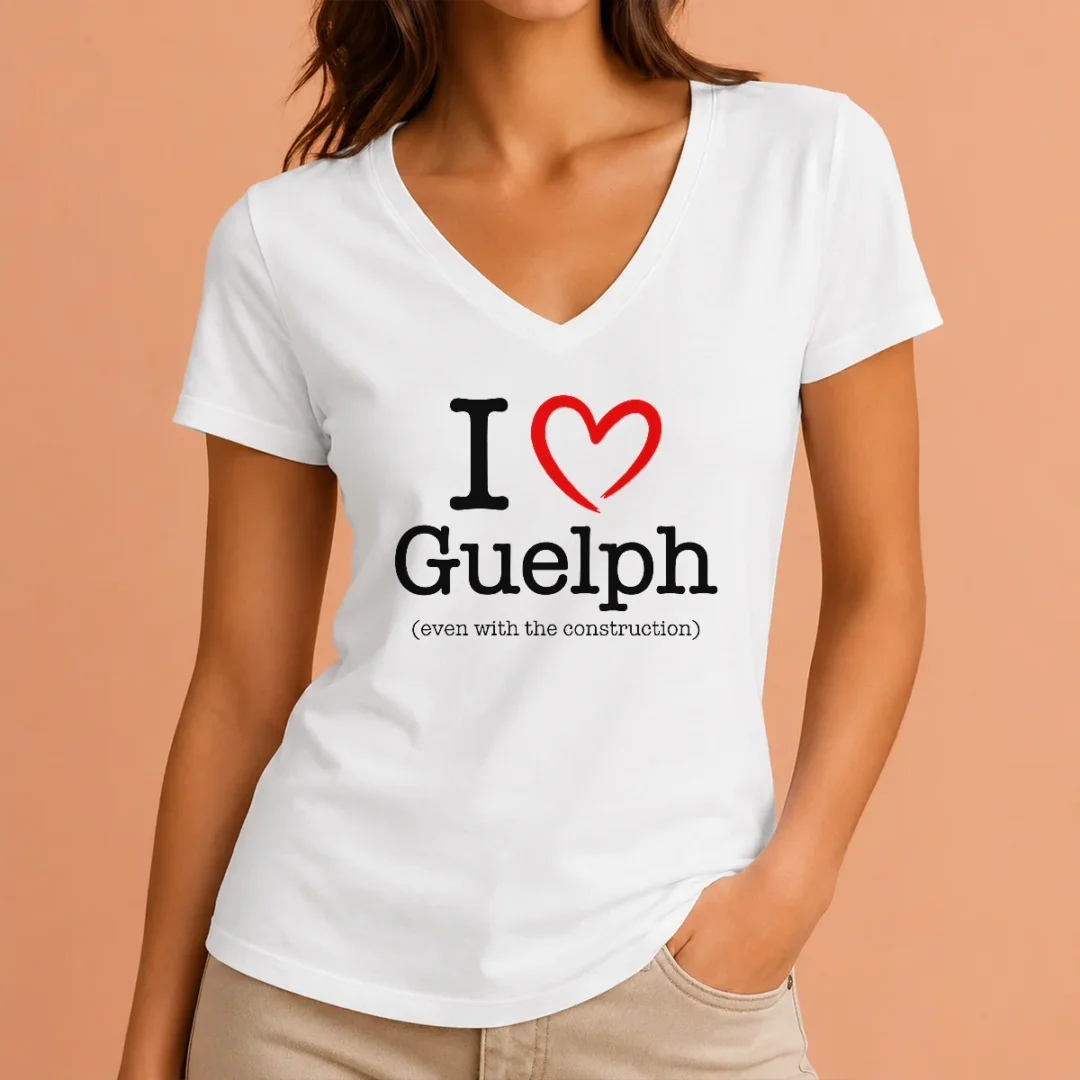 good-i-love-guelph-even-with-construction-v-neck-shirt Good I Love Guelph Even With Construction V-Neck Shirt